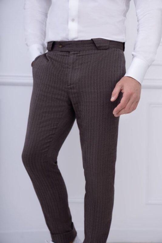 pantalon flanelle sur mesure marron