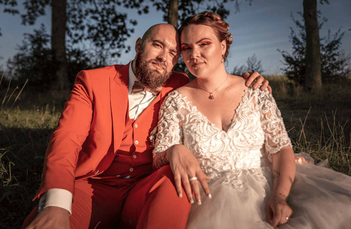 Costume mariage orange sur mesure