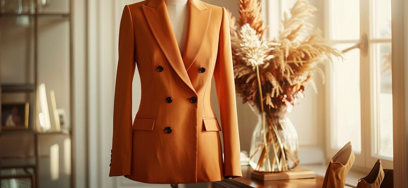 bannière tailleur terracotta femme sur mesure