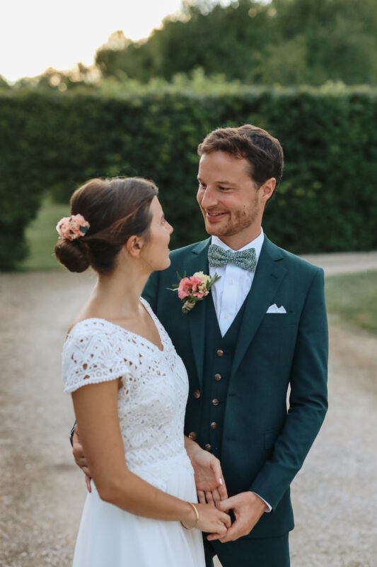 Costume 3 pièces vert sapin mariage sur mesure