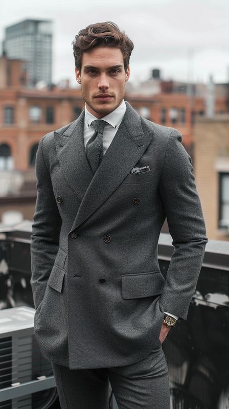 Costume Peaky Blinders gris anthracite chic