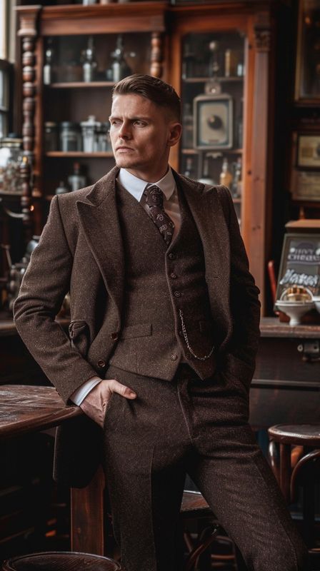 Costume Peaky Blinders marron en laine