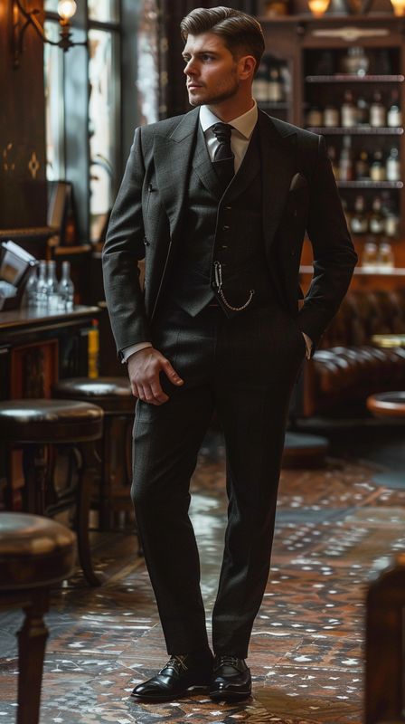 Costume Peaky Blinders noir élégant