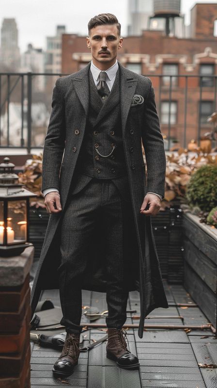 Manteau Peaky Blinders gris sur mesure