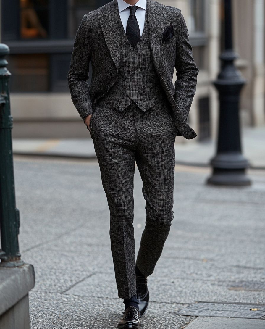 csotume gris anthracite moderne peaky blinders