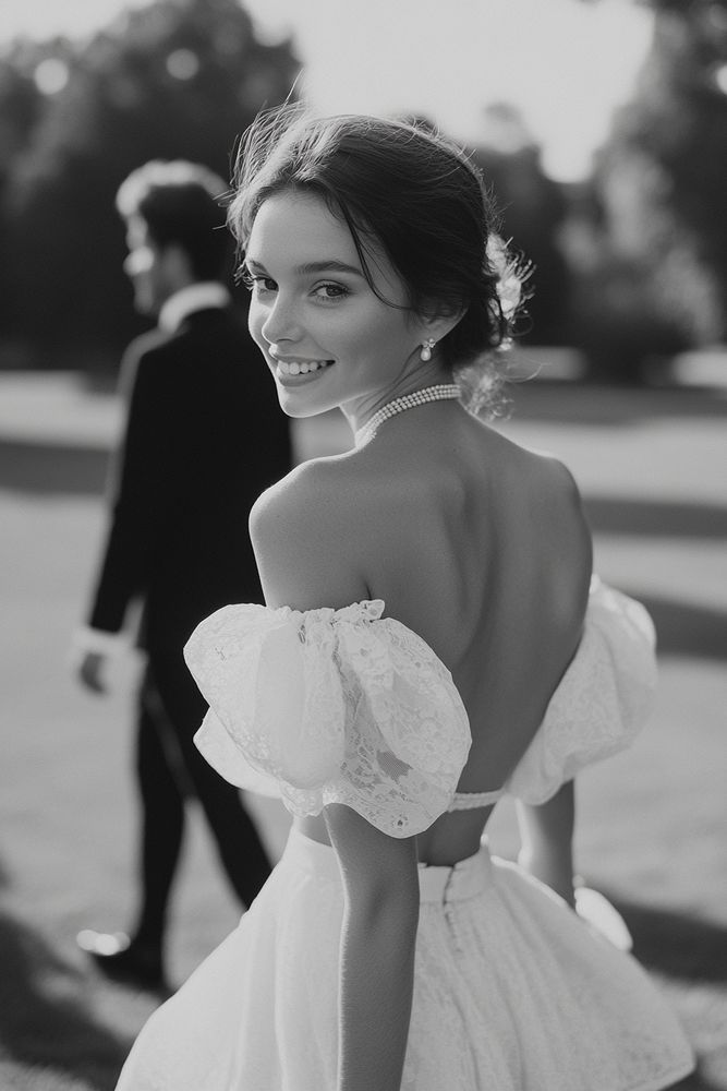 femme mariée qui marche derrière son mari