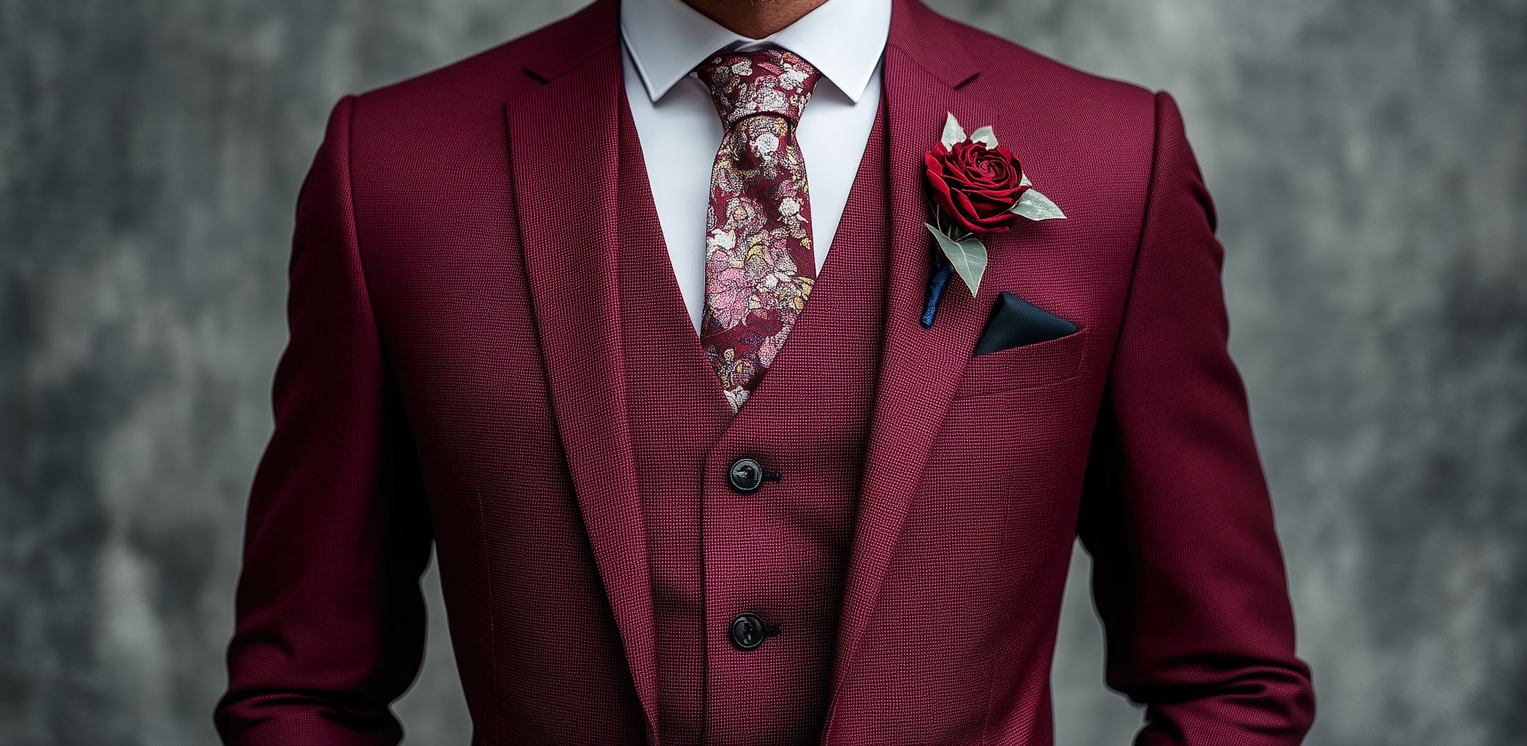 Bannière des costumes bordeaux pour mariage