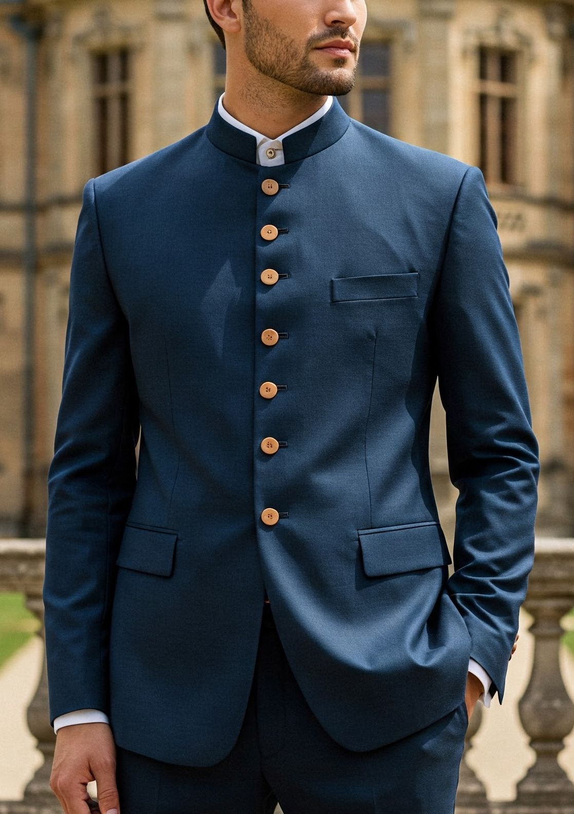 Photo 2 costume de mariage à col Mao sur mesure