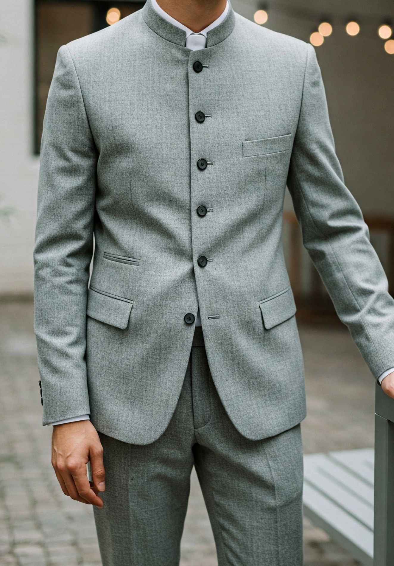 Photo 4 costume de mariage à col Mao sur mesure