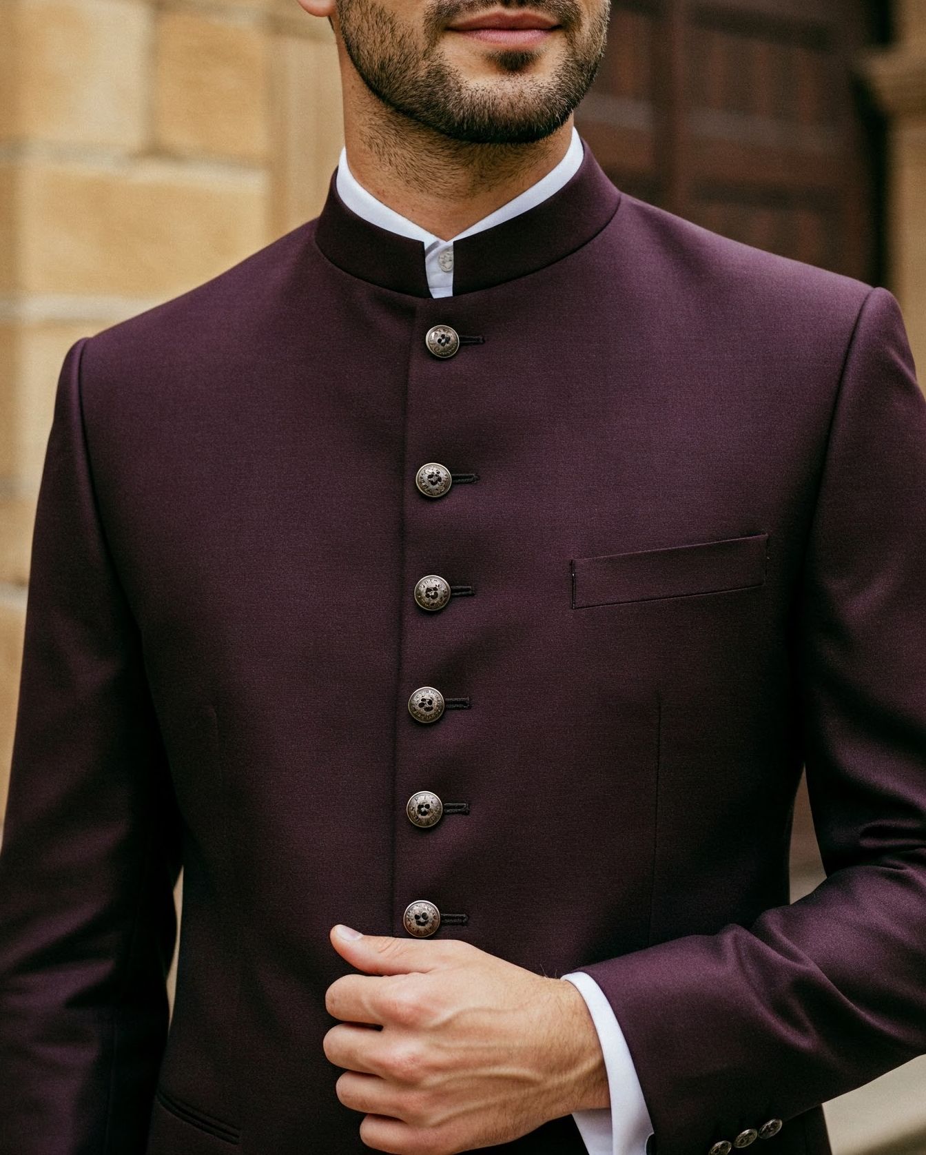 Photo 5 costume de mariage à col Mao sur mesure