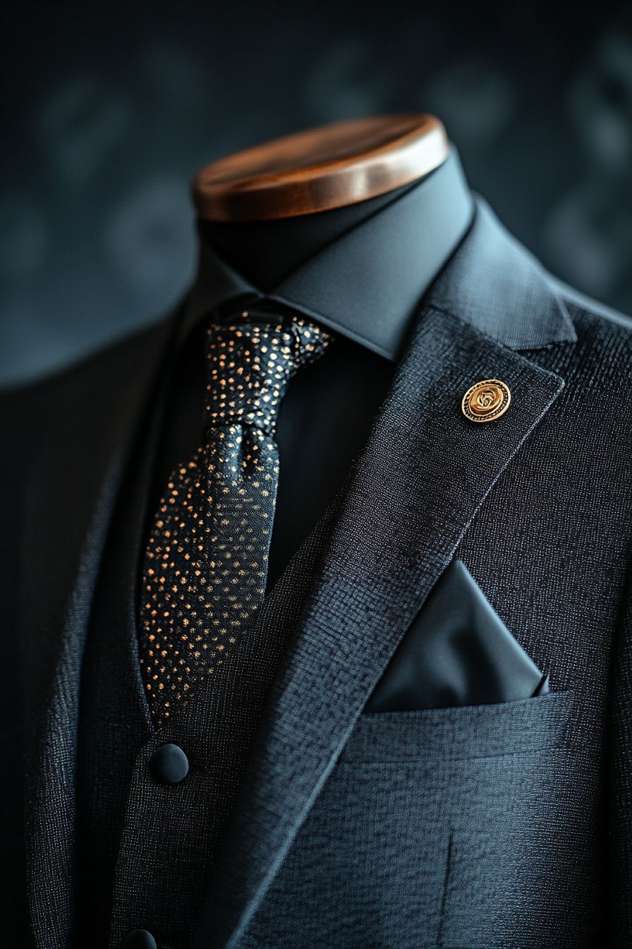 buste d'un costume noir de mariage