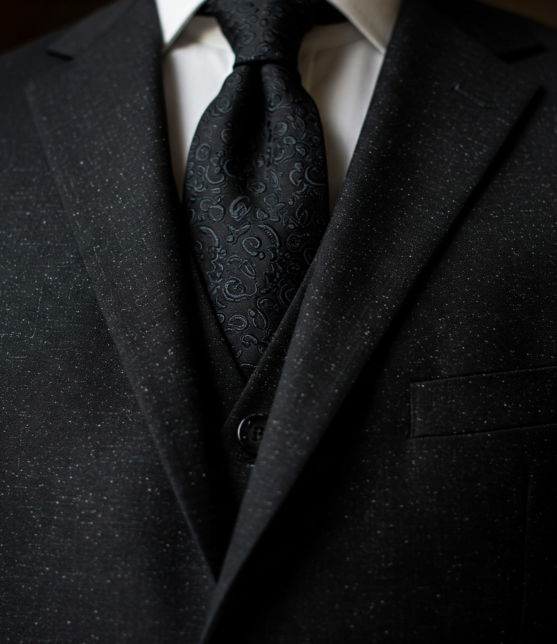costume 3 pièces noir pour marié