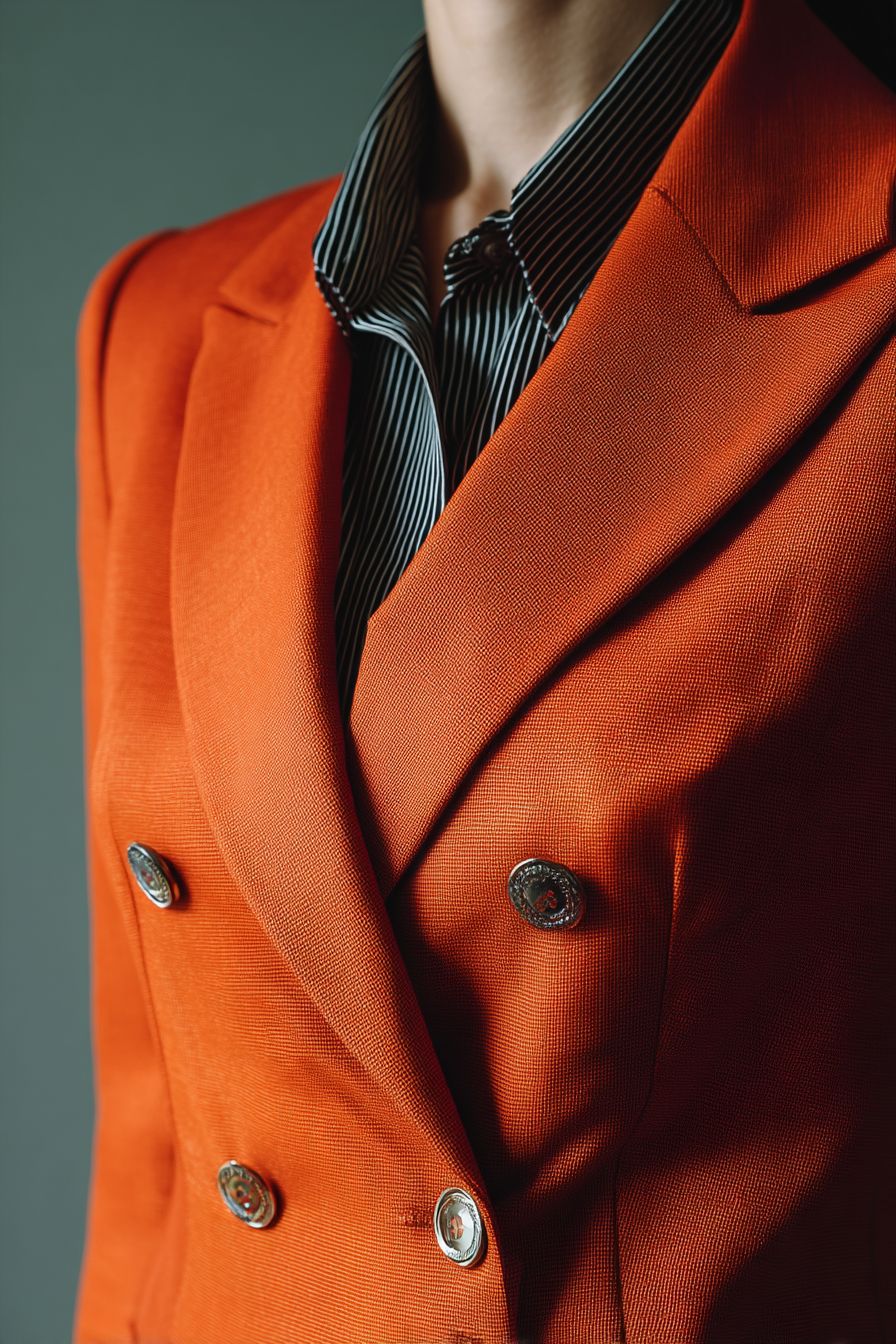 photo veste orange de tailleur pour femme