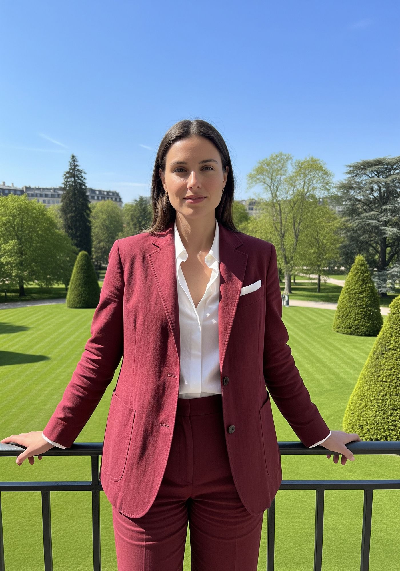 Costume bordeaux femme en seersucker uni