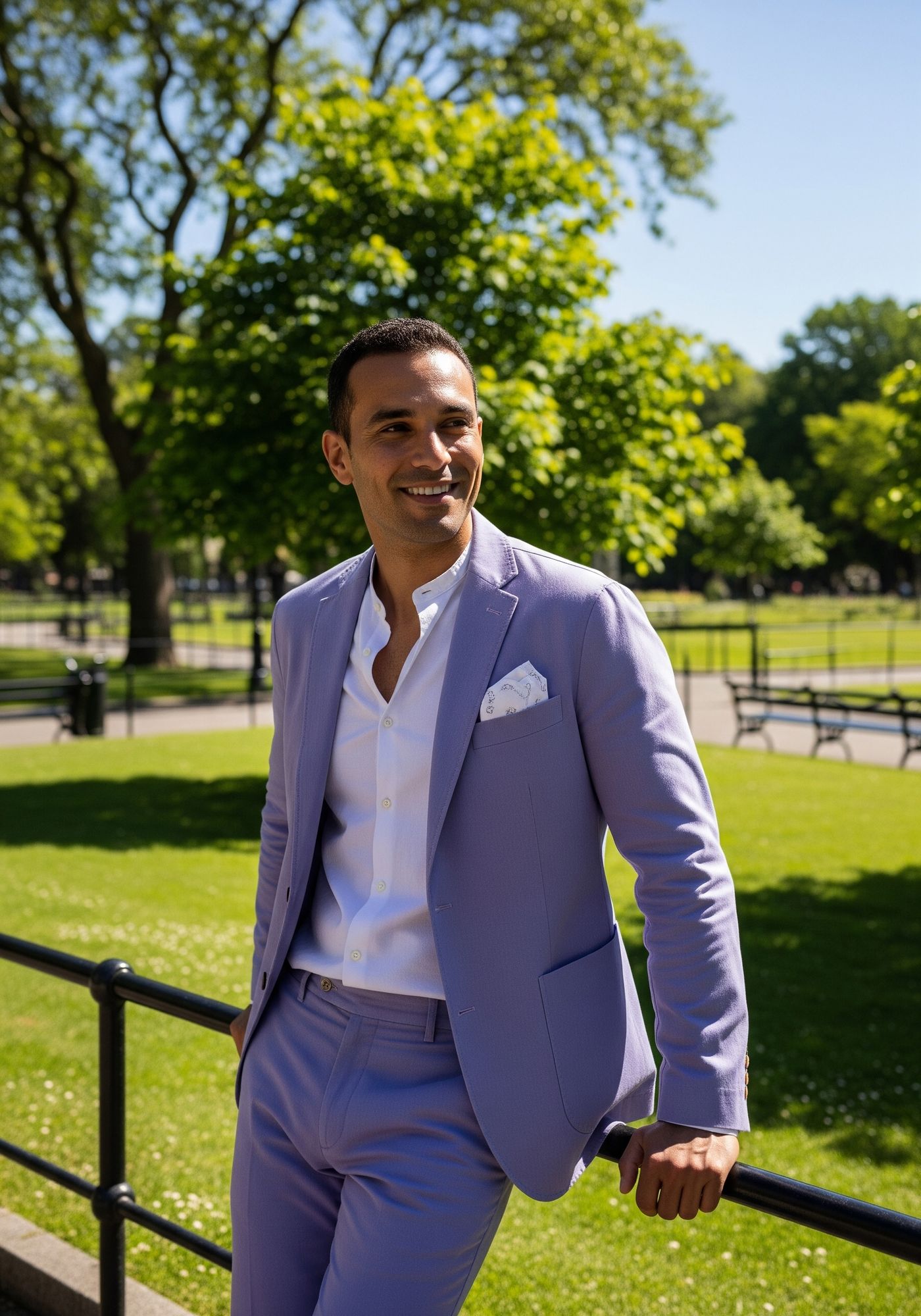 Costume lavande 2 pièces en coton uni