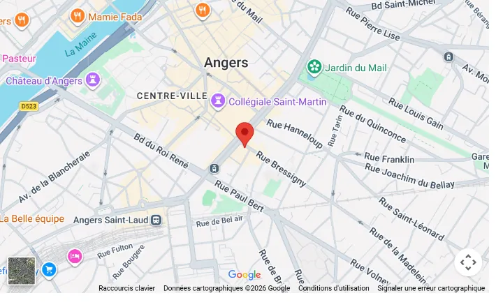 Carte du showroom Angers
