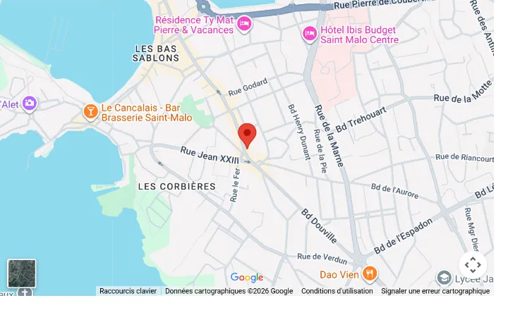 Carte du showroom Saint-Malo